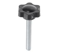BESPORTBLE Pomello a Stella Filettatura M6x40mm per Serraggio Facile, Manopola Esagonale in Abs e Acciaio al Carbonio, per Strumentazione e Industria Farmaceutica