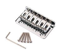 BESPORTBLE Ponte Per Chitarra a 6 Corde in Metallo Ga810 73mm Piastra Sagomata e Preforata Per Ukulele e Strumenti Musicali, Accessorio Di Ricambio Montaggio Rapido, Colore Argento