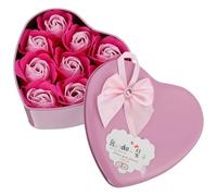 BESPORTBLE Portasapone a Forma di Cuore Sapone Profumato Floreale Simulato Scatola Regalo Romantica Petali di Sapone Durevoli per Bagno e Mani Confezione Elegante per Festa della Mamma e
