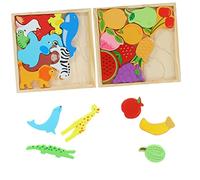 BESPORTBLE Puzzle Educativo Legno per Giochi Colorati con Animali e Frutta Sviluppo Cognitivo e Coordinazione Mano Occhio per Anni