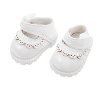 BESPORTBLE Scarpe Scarpe Mini PU per Bambole Vestito Piatti Kawaii Bianche Accessori per Casa delle Bambole Cosplay Dress Up
