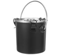 BESPORTBLE Secchio Portatile per Braci di Carbone in Acciaio Inossidabile Nero, Rotondo, Salvaspazio, per BBQ all'Aperto e Preparazione di Bevande Durante Le Feste