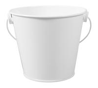 BESPORTBLE Secchio Raccogli Grasso in Metallo Bianco 8x10,5x12 Cm con Manico, Piccolo Secchiello per Barbecue, Cucina all’Aperto e Raccolta Olio, Resistente al Calore, Facile da Pulire,