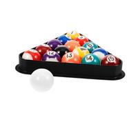 BESPORTBLE Set 17 Pezzi Palle Biliardo Mini per Bambini con Triangolo Portatile in Resina e Plastica, Design Sicuro e Compatto per Giochi a Casa e All'aperto