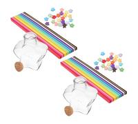 BESPORTBLE Set 2 Bottiglie dei Desideri a Forma di Stella con 1080 Origami Colorati Barattoli di Plastica Trasparente con Tappo di Sughero per Decorazioni Fai da Te e Regalo Creativo