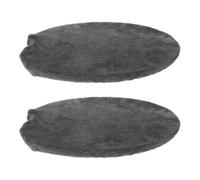 BESPORTBLE Set 2 Pezzi Copriwater Peloso in Velluto Grigio Scuro, Copertura Antipolvere Morbida e Lavabile per Coperchio del Water Rotondo, Accessorio Bagno Caldo e Riutilizzabile per Casa