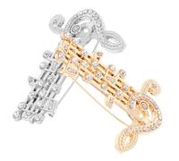 BESPORTBLE Set 2 Spille Donna Strass a Forma di Nota Musicale e Chitarra, Spille da Colletto Decorative per Abbigliamento Femminile, Accessori Moda per Borse e Cappelli, Design Creativo