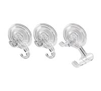 BESPORTBLE Set 3 Ganci a Ventosa Trasparenti Riutilizzabili per Asciugamani, Utensili da Cucina e Appendiabiti da Bagno, Ganci Multiuso senza Fori per Finestre e Superfici Lisce