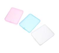 BESPORTBLE Set 3 Pezzi Porta Dischetti di Cotone e Cotton Fioc Trasparente con Coperchio, Organizer Compatto per Spugne e Pennelli da Trucco da Viaggio, Contenitori Bagno per Cosmetici