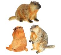 BESPORTBLE Set 3 Pezzi Statua Marmotta Simulata in Plastica Figurina Realistica Marmotta per Decorazione Casa e Giocattolo Educativo Compatto per Coltivare Cognizione Animali e Arredamento