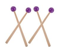 BESPORTBLE Set 4 Bacchette per Percussioni in Legno e Gomma con Manico Ergonomico, Mazze per Xilofono e Blocchi del Tempio, Strumenti Musicali e Pratica Educativa