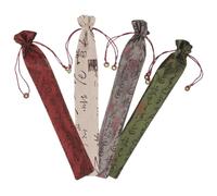 BESPORTBLE Set 4 Borse per Ventagli Pieghevoli Coulisse, Borsa Portatile per Ventaglio Tascabile in Seta, Custodie Leggere per Trasporto e Uso in Matrimoni, Feste e Cerimonie