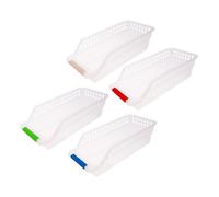 BESPORTBLE Set 4 Cestini Portaoggetti in Plastica Design a Cassetto Organizer da Scrivania Compatto e Ventilato Contenitori Multiuso per Cucina Frutta e Giochi Colore Colore Casuale