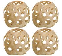 BESPORTBLE Set 4 Pezzi Paralume di Bambù Intrecciato Mini 6X5 CM Coprilampada a Sospensione Decorativo per Lampada da Soffitto Ornamento Naturale per Casa Ufficio e Bar