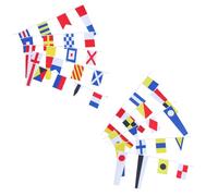 BESPORTBLE Set 40 Bandiere Segnalazione Marittima Lettere Codice Marina, Tessuto Resistente allo Sbiadimento, Borsa per Trasporto, Decorazioni Esterne per Barche e Feste a Tema Marino