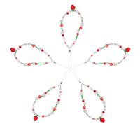 BESPORTBLE Set 5 Cinturini da Polso per Cellulare Perline a Forma di Fragola Catena Antivento in Plastica Resistente Accessorio Moda per Smartphone per Viaggi e Uso Quotidiano