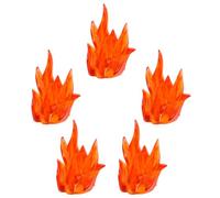 BESPORTBLE Set 5 Pezzi Effetti di Fuoco in Plastica per Figure di Azione Accessori per Giochi di Costruzione Modelli di Fiamme Colorate per Stimolano Creatività e Coordinazione