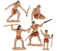BESPORTBLE Set 5 Pezzi Giocattoli Uomini Primitivi in Resina Modelli Miniatura Dettagliati per Esposizioni e Decorazioni da Collezione Statuette Resistenti per Scenari di Caccia e Tavolo