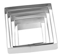 BESPORTBLE Set 5 Pezzi Tagliabiscotti in Acciaio Resistente Quadrati Stampi per Biscotti in Metallo per Fondente e Ciambelle Utensili per la Cottura Sicuri e Facili da Usare per