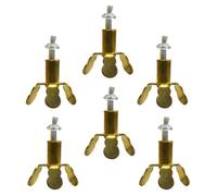 BESPORTBLE Set 6 Pezzi Porta Stoppini in Rame Dorato per Lampade Buddiste Supporti per Stoppini Base Spessa da 3X27 CM Accessori per Candelieri da Tempio e Uso Domestico