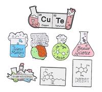 BESPORTBLE Set 8 Spille Scientifiche Smaltate, Spilla Da Bavero Decorativa Per Vestiti e Zaino, Accessorio Leggero Per Donne e Ragazze, Regalo Per Lavoratori Di Laboratorio e Appassionati Di Scienza