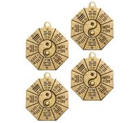 BESPORTBLE Set da 4 Ciondoli Pendenti in Ottone a Otto Diagrammi Tai Chi Talismani Fai da Te per Portachiavi Collane e Braccialetti Decorazioni Feng Shui per Protezione e Buon Auspicio