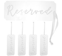 BESPORTBLE Set da 5 Cartelli in Acrilico Trasparente per Posti Riservati da Appendere, Segnaposto Decorativo Riservato per Matrimoni, Etichette Eleganti per Sedie con Design Raffinato