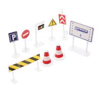 BESPORTBLE Set da Gioco Segnali Stradali per Mini Modelli di Semafori e Segnali in Plastica Resistente Kit Educativo per Apprendere Sicurezza e Regole del Traffico