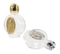 BESPORTBLE Set di 2 Piccole Bottiglie di Acqua Santa in Vetro, Contenitori Trasparenti E Ricaricabili per Acqua Santa per La Preghiera a Casa E La Cerimonia Religiosa