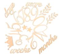 BESPORTBLE Set di Carte Mensili in Legno Beige per Ragazzo Ragazza, Semplice Struttura Resistente, come Decorazione Shower per Registrare la Crescita del Ragazzo Ragazza