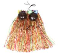 BESPORTBLE Set di costumi hawaiani con reggiseno bikini in guscio di cocco e gonna in hula, costume da ballo tropicale per donne, articoli per feste Luau