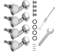 BESPORTBLE Set di Meccaniche per Chitarra e Ukulele in Metallo Argento, Accordatori Precisi e Facili da Rimuovere, Accessori per Chitarristi Principianti