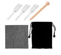 BESPORTBLE Set Diapason in Lega di Alluminio 3 Forcelle + Martello in Legno con Custodia, Diapason per Chakra e Terapia Sonora, Strumento Musicale per Meditazione e Accordatura Professionale