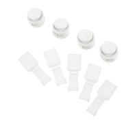 BESPORTBLE Set Fermagli a Molla e Clip per Lacci Scarpe 50 Pezzi, Fibbie Antiscivolo in Plastica Bianca, Accessori Leggeri per Sport e Uso Quotidiano, per Chi Non Ama Allacciare le Scarpe