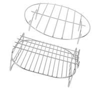 BESPORTBLE Set Griglia Doppio Strato in Acciaio Inox 201 per Friggitrice ad Aria 3.2qt-5.8qt Supporto Spiedini Barbecue, Accessori Cucina per Cottura a Vapore e Grigliata Efficiente
