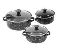 BESPORTBLE Set Pentole Smaltate Mini 3 con Doppio Manico Pentola da Cucina Fondo per Zuppe e Brodo per Campeggio e Appartamenti Riscaldamento Uniforme e Termica