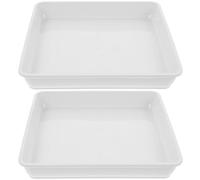 BESPORTBLE Sottovaso Quadrato in Plastica Resistente per Piante Grasse e Fioriere, Set da 2 Pezzi Vassoio di Raccolta Acqua Antiscivolo, per Uso Interno ed Esterno nel Giardinaggio