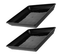 BESPORTBLE Sottovaso Quadrato per Piante: 2 Vaschette -Gocce in Plastica per Piante Vassoio per L'Acqua per Piante da Giardino da Esterno da 30 Cm