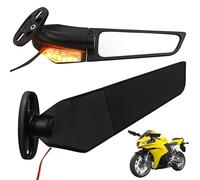 BESPORTBLE Specchietti Retrovisori per Moto con Freccia LED 1 Paio in Lega di Alluminio e Abs Superficie Specchio Ampia Compatibilità per Motocicli