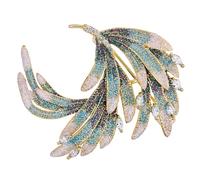 BESPORTBLE Spilla a Clip Piuma in Metallo per Donna, Spilla da Cappotto e Sciarpa, Accessorio Moda per Feste e Uso Quotidiano