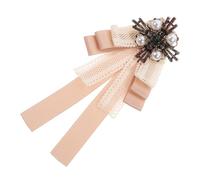 BESPORTBLE Spilla a fiocco Collo accessorio Nozze annata signora Signore spilla con fiocco Brucia dei vestiti da donna Spilla di abbigliamento Spilla con fiocco collare stoffa Beige