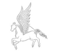 BESPORTBLE Spilla Animale dello Zodiaco Forma di Cavallo Decorativa Strass Unisex Accessorio per Abiti Formali e Occasioni Festive