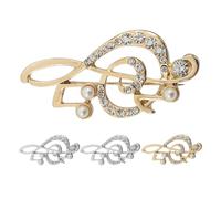 BESPORTBLE Spilla da Bavero Note Musicali in Lega di Zinco e Strass, 4 Pezzi, Accessorio Versatile ed Elegante per Abiti e Matrimoni