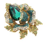 BESPORTBLE spilla di diamanti floreale Spille ballo studentesco orgoglio accessori donna piccolo spilla da sposa spilla artigianale spilla a fiore perno di fiori Pin di strass lega Verde