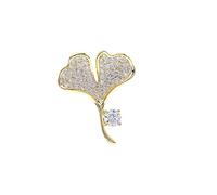 BESPORTBLE Spilla Foglia Ginkgo Mini Spilla in Zircone Rame Creativa Decorativa Per Conferenze Festival