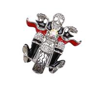 BESPORTBLE Spilla Halloween in Lega Argento Design Teschio Motociclista, Accessorio Decorativo per Abbigliamento e Borse, Spilla Pin Distintivo per Festa e Compleanni