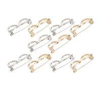 BESPORTBLE Spille da Bavero a Forma di Occhiali, Set da 10 Pezzi in Metallo Dorato e Argento, Spilla da Donna Decorativa per Abiti e Accessori, Chiusura Stabile per Uso Quotidiano e