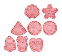 BESPORTBLE Stampi per Biscotti in Silicone 8 Pezzi Forme Hawaiane e Tema Spiaggia per Cottura e Decorazione Dolci, Adatti anche Pancake e Formaggi