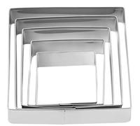 BESPORTBLE Stampi per Biscotti Quadrati in Acciaio Inox Set 5 Pezzi Tagliabiscotti Resistenti Antiruggine per Forno Utensili da Cucina per Dolci e Pasticceria per Preparazioni Casalinghe