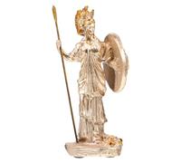 BESPORTBLE Statua di Atena in Resina Dorata Statuetta Greca della Dea della Saggezza Compatta e Decorazione da Scrivania per Arredamento Casa e Ufficio Ornamento Mitologico Minimalista per